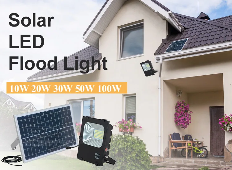 High quality outdoor smd solar powered 10 20 30 50 60 80 100 w led flood light