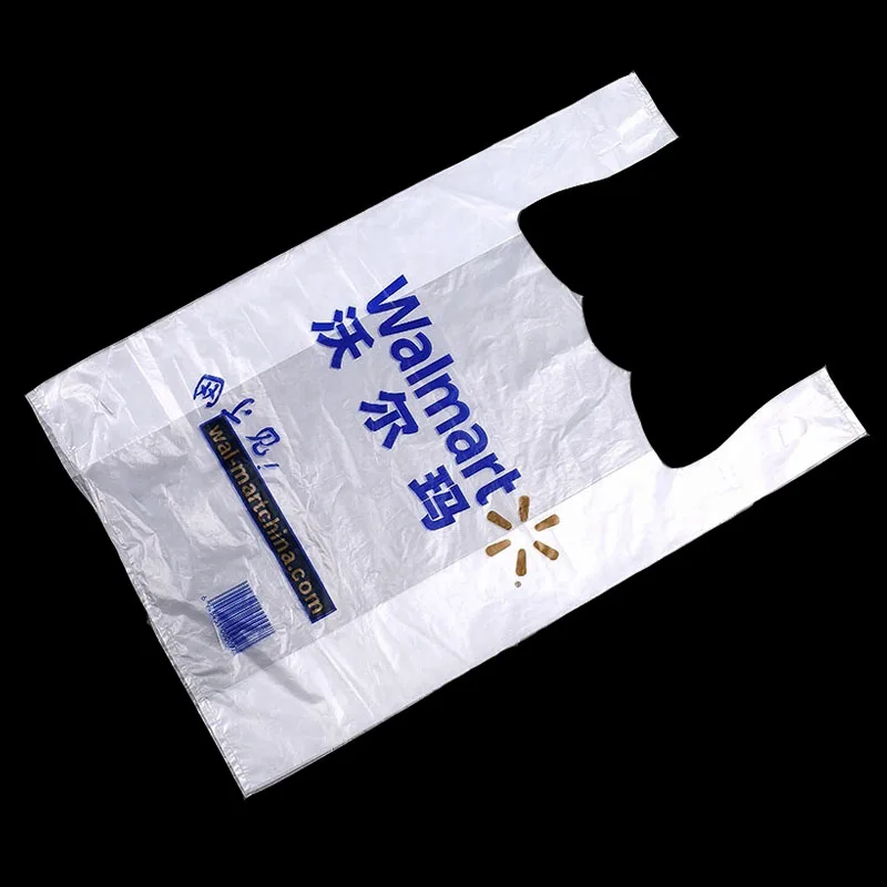 Supermarket Degradable Plastic White Bag Vest Handles Bags Singlet T