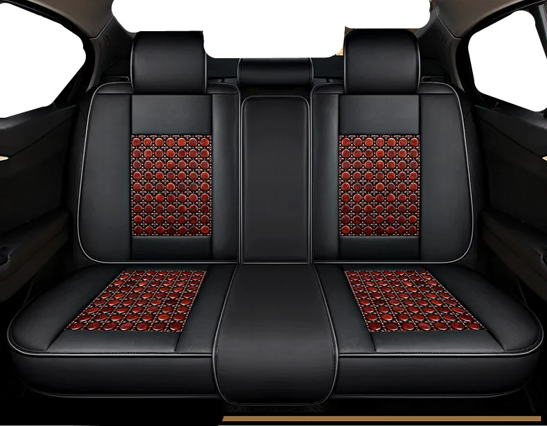 
Car Seat Cushion Factory Price Luxury Pearwood Leather Car Seat Cover-Beige 