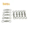 Stainless steel barrel fishing swivel Impressed rolling swivels three way crane rolling Fishing Swivel with Solid Ring