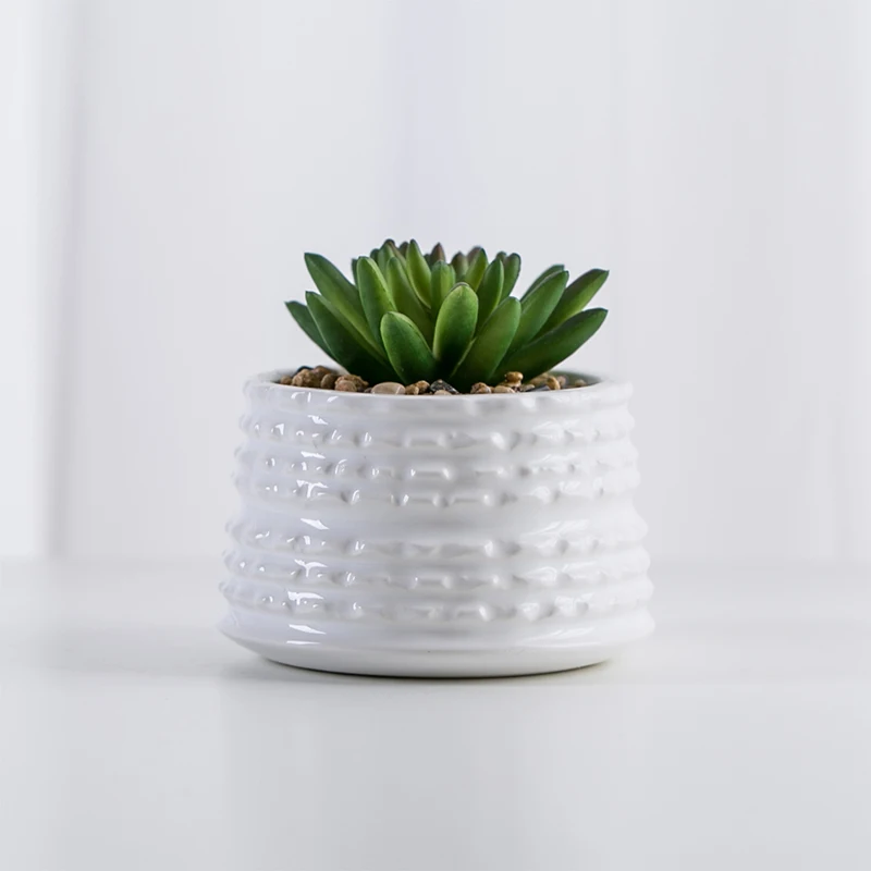 Wholesale Custom Artificial Potted Lifelike Plastic Succulent Green