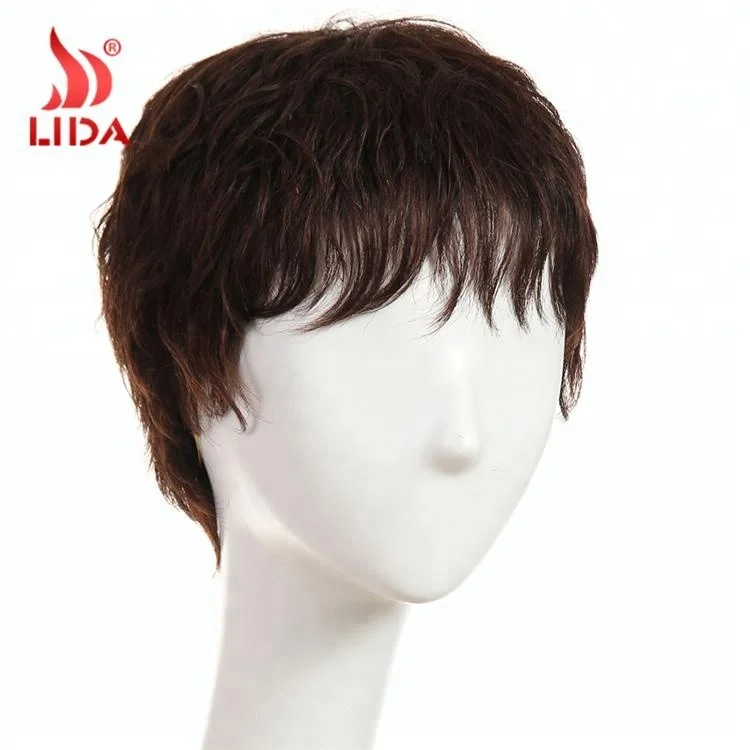 

Indian Human cute short curly Wig for black women wigs