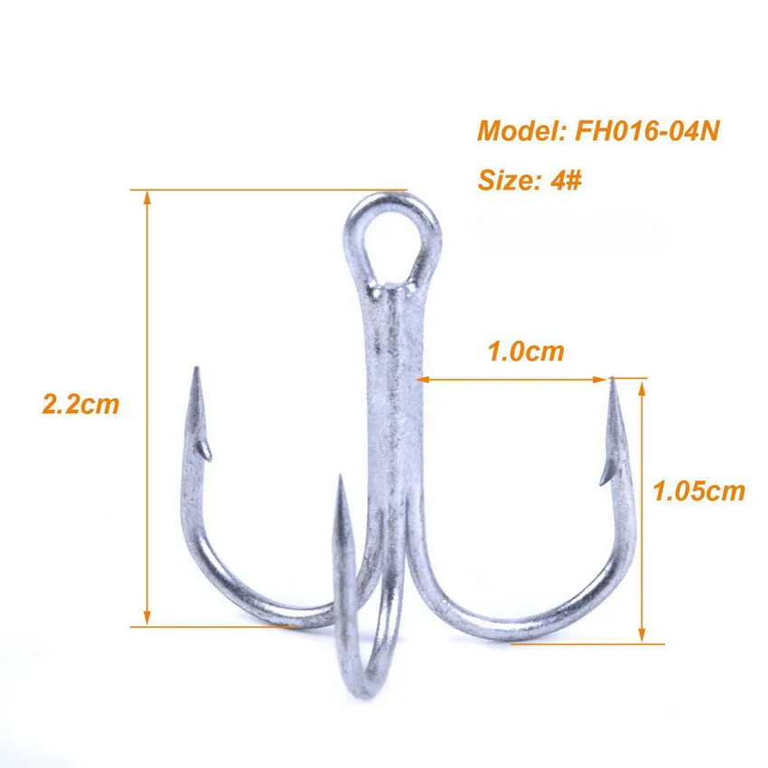 

100Pcs /Pack 4#Fishing Hook PERMA STEEL FISHHOOK Overstriking Antirust Fishing Tackle High Carbon Steel Treble Hook, As pics