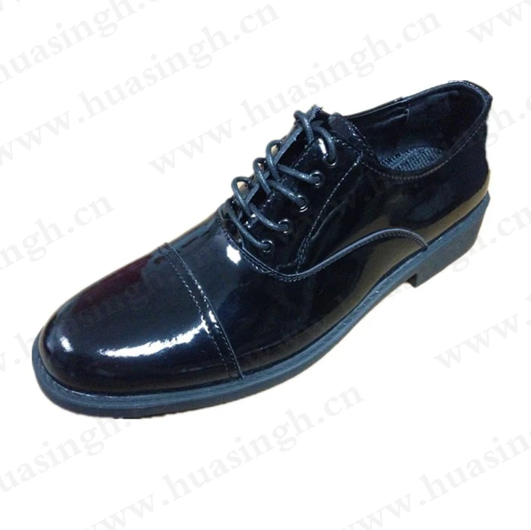 Zk,Wholesale Custom Genuine Leather Security Guard Uniform Men Shoes