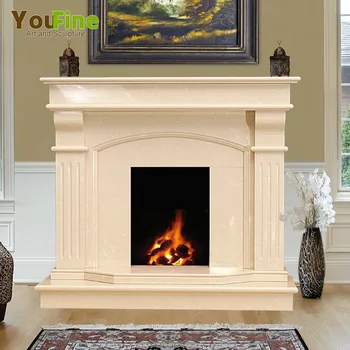 Free Standing Beige Fake Mable Fireplace Buy Fireplace