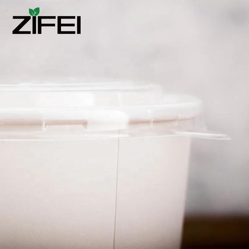 
Disposable kraft white paper bowl for salad and hot soup and rice bowl 