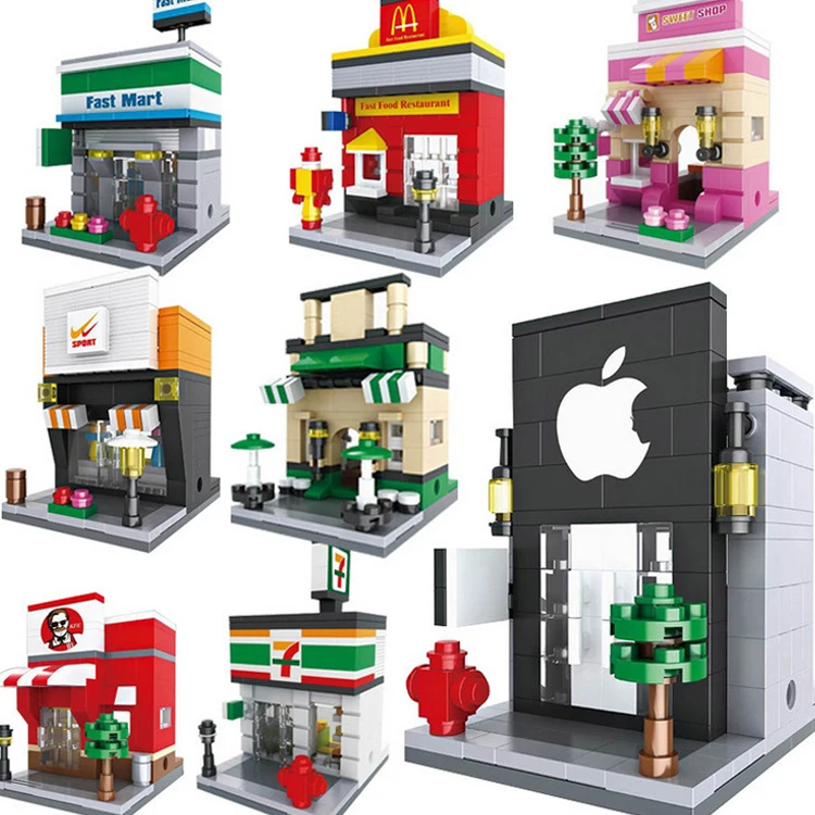 Miniature Houses Model HSANHE Creative Plastic Educational Toy building blocks For Kids