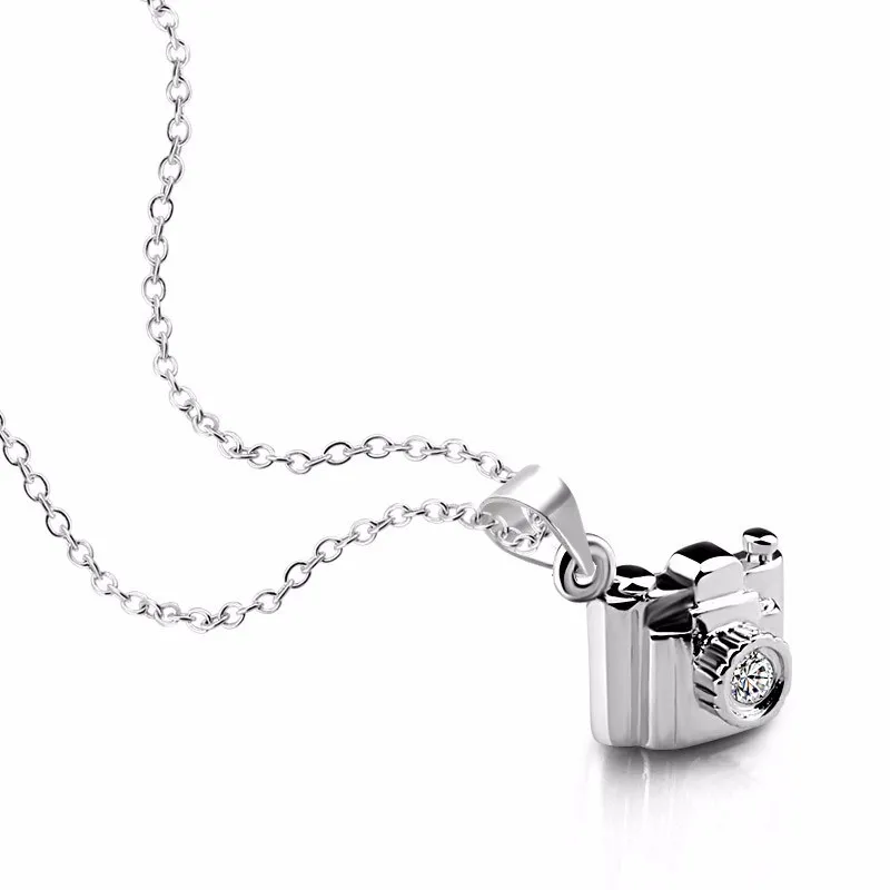 

Fashion Design Camera Shape Jewelry 925 Sterling Silver Pendant Necklace for Photographer