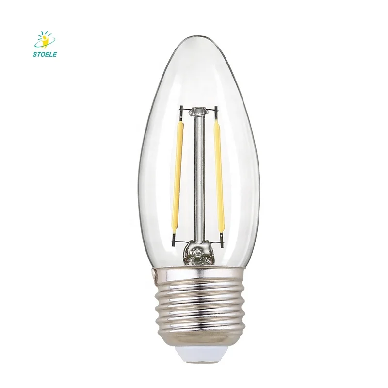 Wholesale dimmable filament bulb 2700K 85-265V 4W E26 E27 E14 C35 C32 LED candle light with CE RoHS