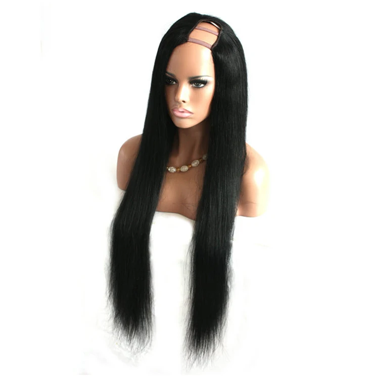 

High Quality 100% Virgin Human Hair U Part Wig White Women Lace Wigs