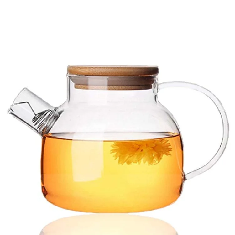 

RELEA Double wall mouth blown glass teapot with filter