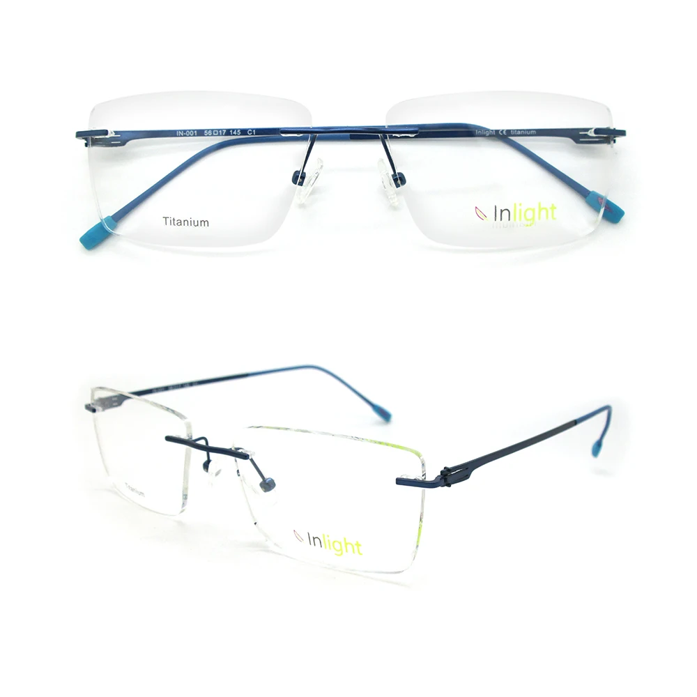 

IN-001 2018 New Model Fashion Eyeglasses Rimless Titanium Spectacle Eyewear Optical Frame Eye Glasses Frames Oculos De Grau