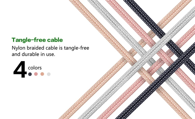 Nylon woven 3 in 1 magnetic usb cable with fast charging for phone