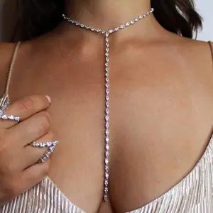 A simple fashionable CZ necklace for beautiful girls