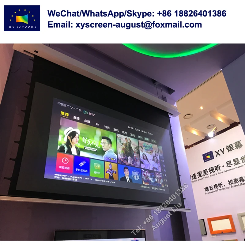 100 Inch Motorized Projector Screen Alr Black Crystal In Ceiling 
