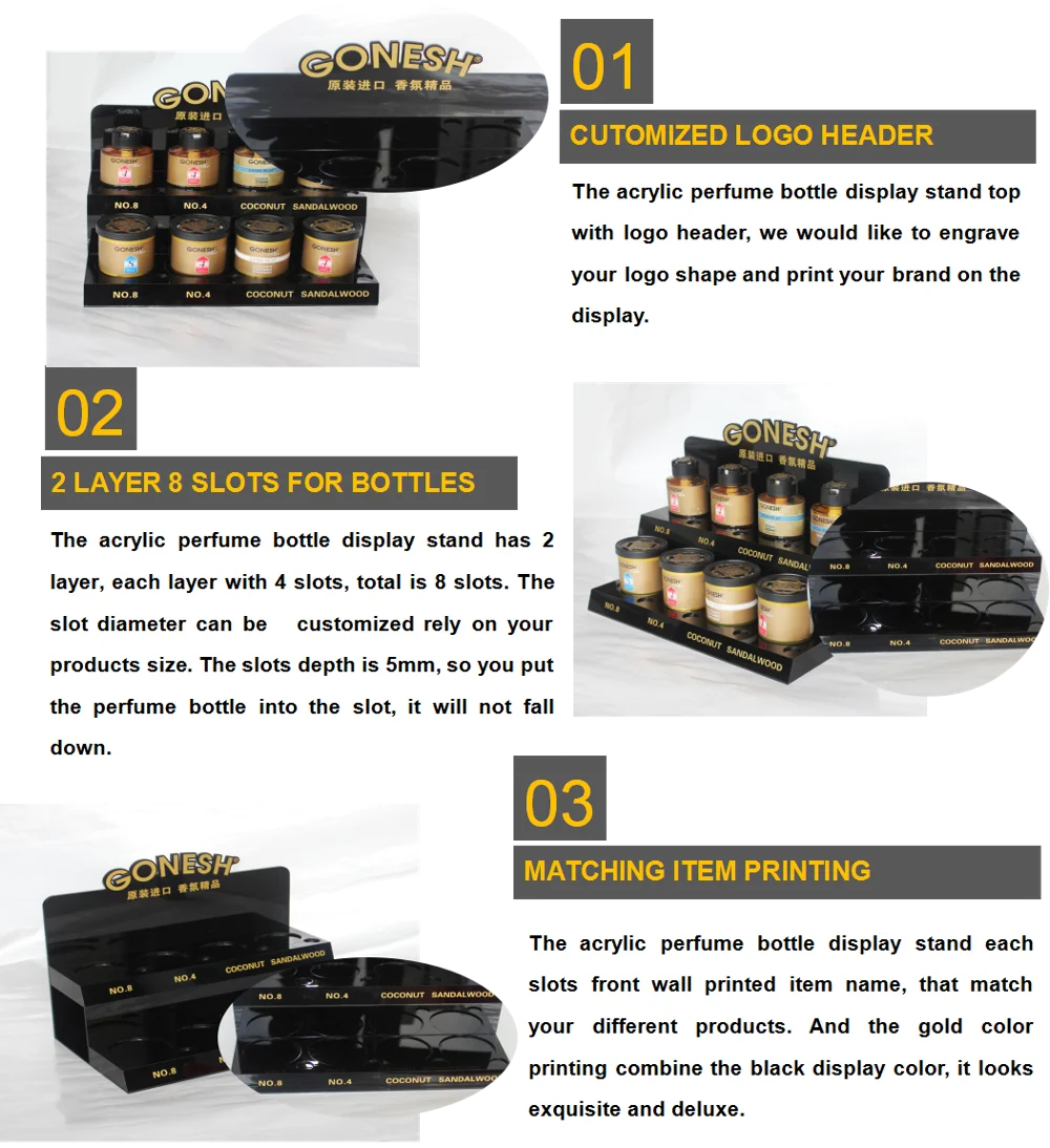 Factory Custom Perspex Fragrance Perfume Display Rack Stand,2 Layer 8