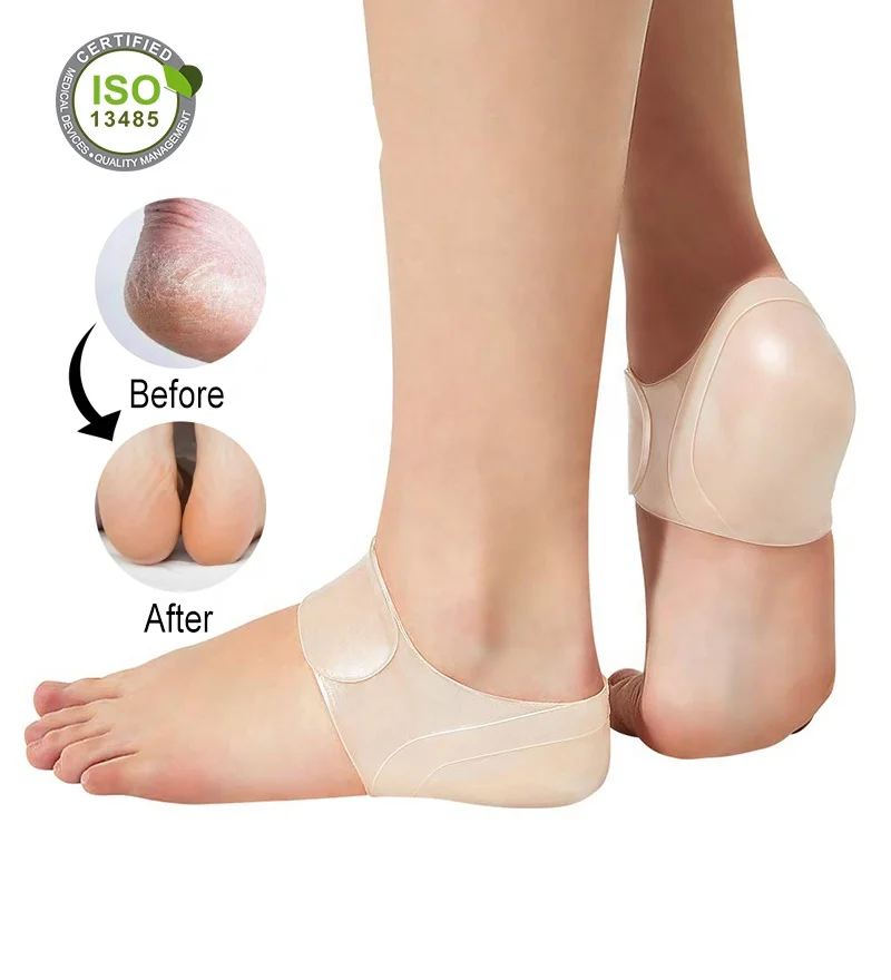 

SEBS Silicon Gel Heel Socks Repair Dry Cracked and Reduce Pains of Plantar Fasciitis Achilles Tendonitis Tendon, Skin