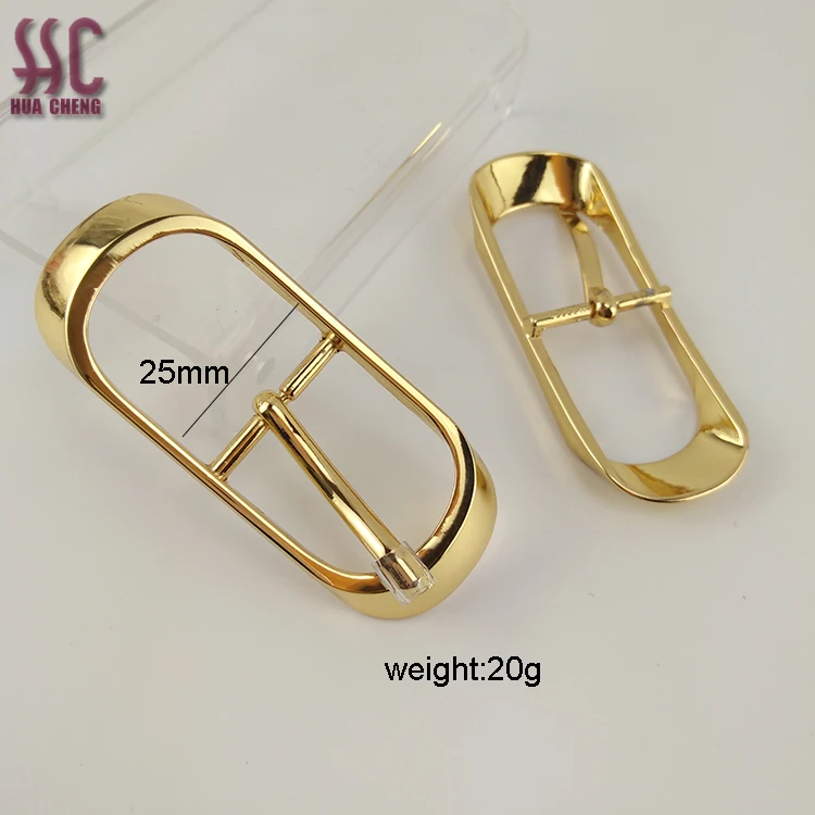 

hot sale 25mm solid shiny gold pin belt buckles