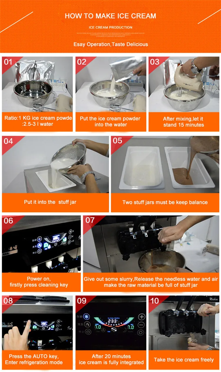 Commercial soft serve ice cream machine/Vertical Frozen Yogurt 3 Flavor Soft Ice Cream Machine