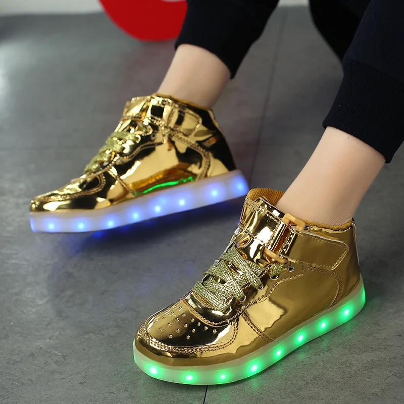 Hot Selling Children Golden Led Walk Shoes