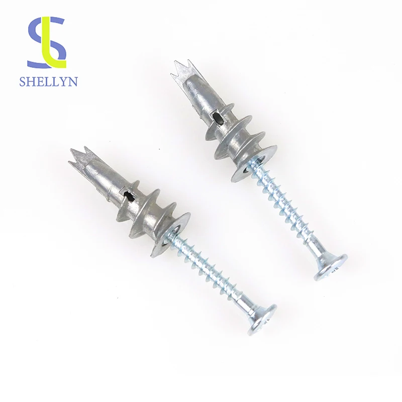 High Quality Zinc Alloy Plasterboard Self Drive Fixing Anchor With Steel Screw Made In China