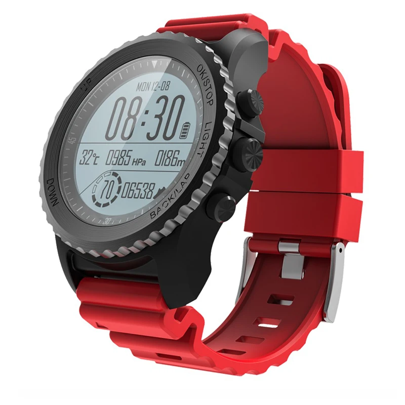 

Huiers New product S968 waterproof Smart Watch Heart Rate Monitor Barometer Thermometer Bluetooth GPS sport Smartwatch, Black;gray;red