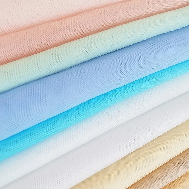 
2020 hot sale high quality wholesale 20D nylon soft tulle mesh fabric for kids tutu 