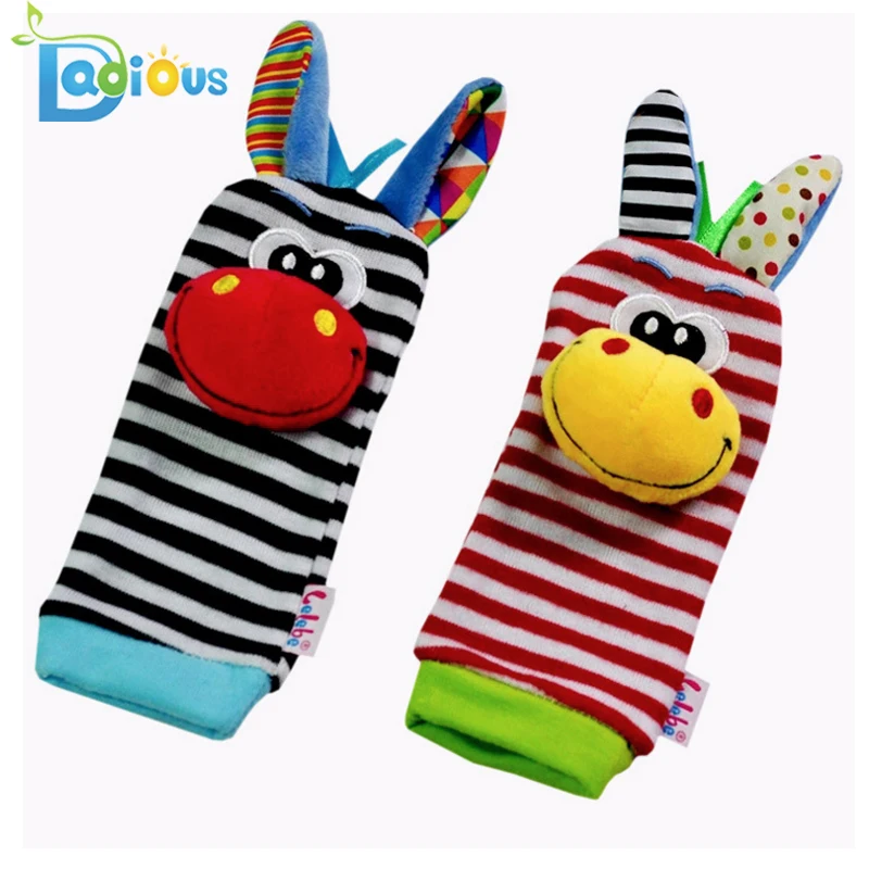 Baby Animal Rattles Socks Newborn With Bells Cotton Socks Baby Toys