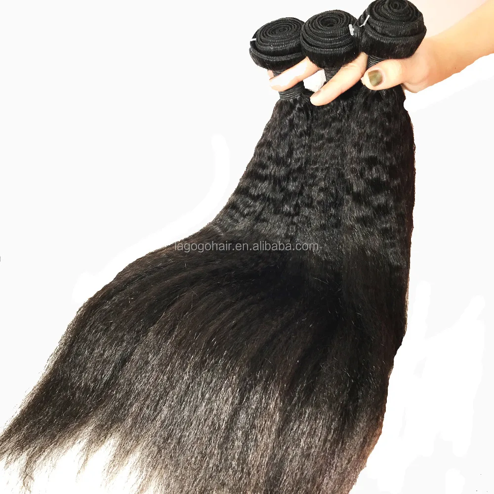 

Wholesale Brazilian kinky straight Hair weft natural color 100% virgin human hair