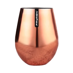 Customized 304 egg type wine tumblers metal stemless colored wine glasses gold cups stainless steel cup