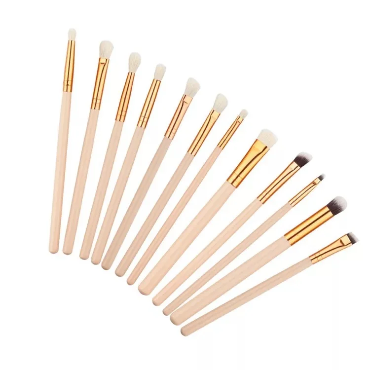 

synthetic Hair 12pcs Eyes Eye Liner eyeshadow eyebrow Makeup Brush Set, Pink