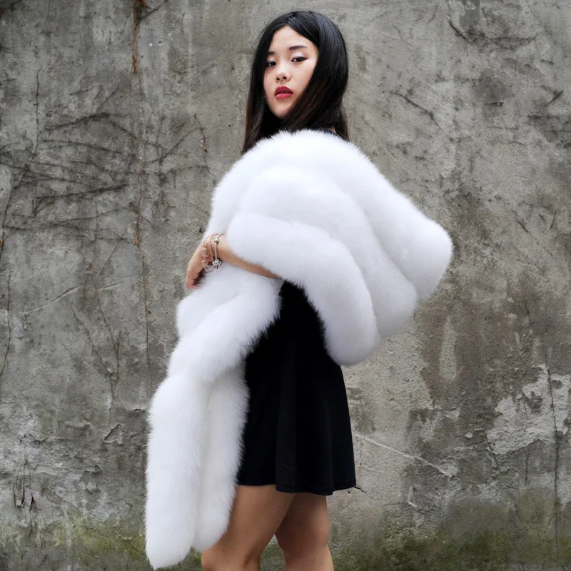 cx-b-32 狂欢晚会妇女狐狸毛披肩/新娘毛皮披肩