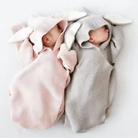 

Ins hot sale crochet knitting pattern baby blanket rabbit ear baby sleeping bag