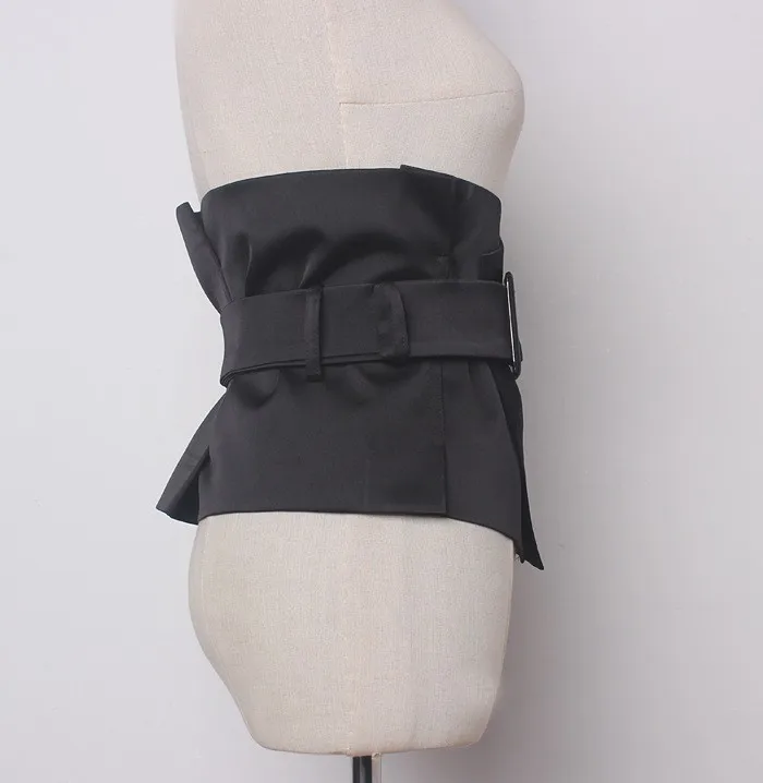 Bt Women High Wide Fabric Corset Belts Long Section Boho Synthetic Self Tie Wrap Around Bowknot