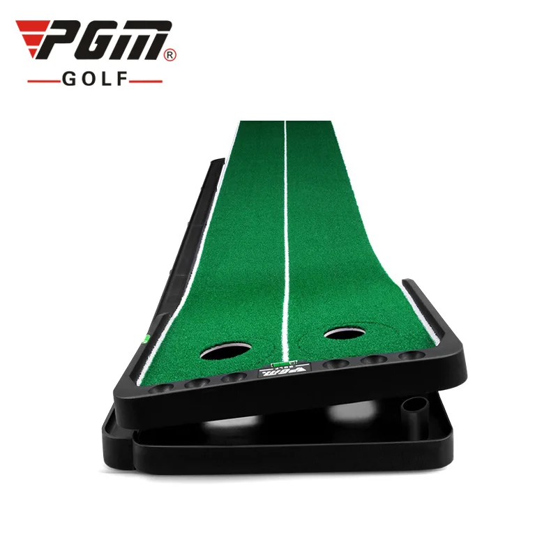

PGM Patent NEW Arrival Slope Adjustable Golf Putting Mat with Anto ball return track and Rotory Holes