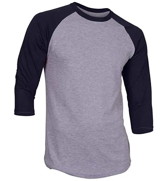 Men's Plain Raglan Shirt 3/4 Sleeve Athletic Baseball Jersey S-3xl (40 ...