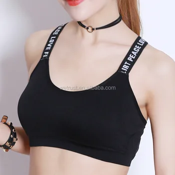 sports bra straps showing