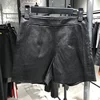 New 2019 high quality sexy soft custom black leather shorts women