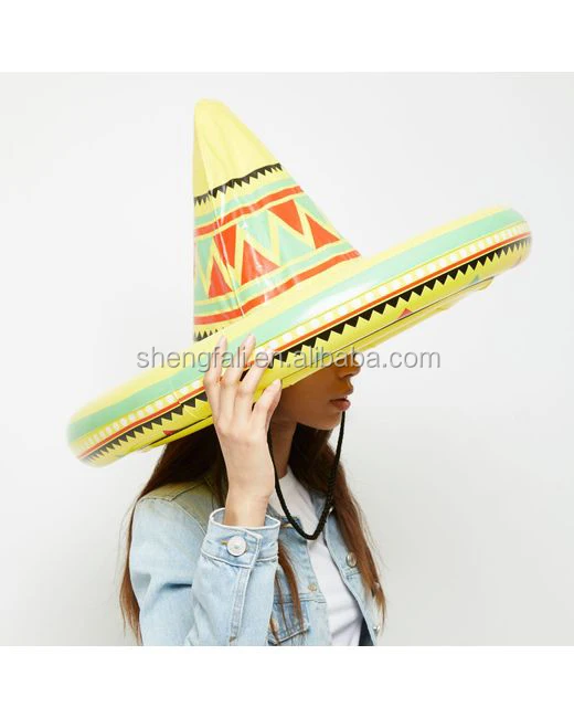 
Giant yellow PVC inflatable sombrero hat for party 