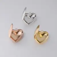 

Wholesale 316L Stainless Steel Rose Gold Heart Blank Photo Locket Frame Memory Necklace Pendant for Women