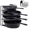Heavy Duty Pan Organizer, 5 Tier Rack Holds Cast Iron Skillets, Griddles and Shallow Pots
