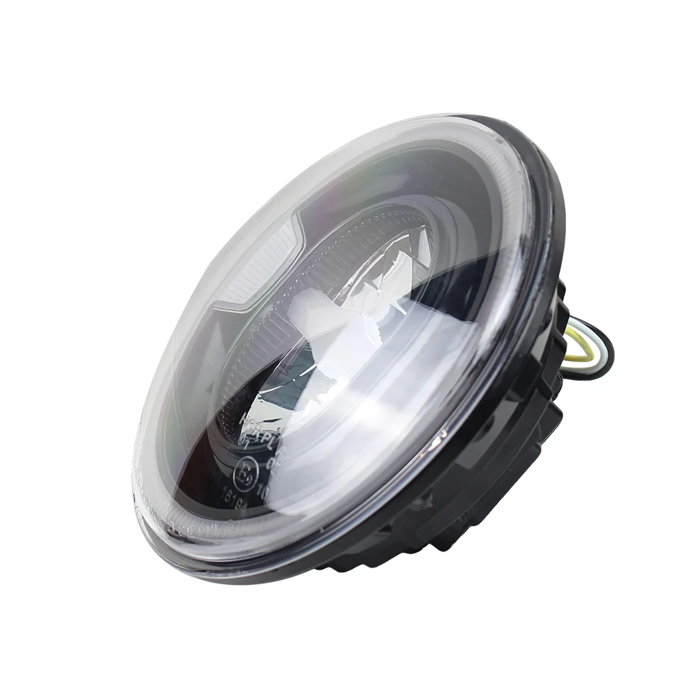 7" INCH LED Headlight Hi-Lo Beam Halo Angle Eyes Kits For Jeep Wrangler JK Motorcycle