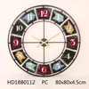 Colorful number clock decor living room large metal wall clock