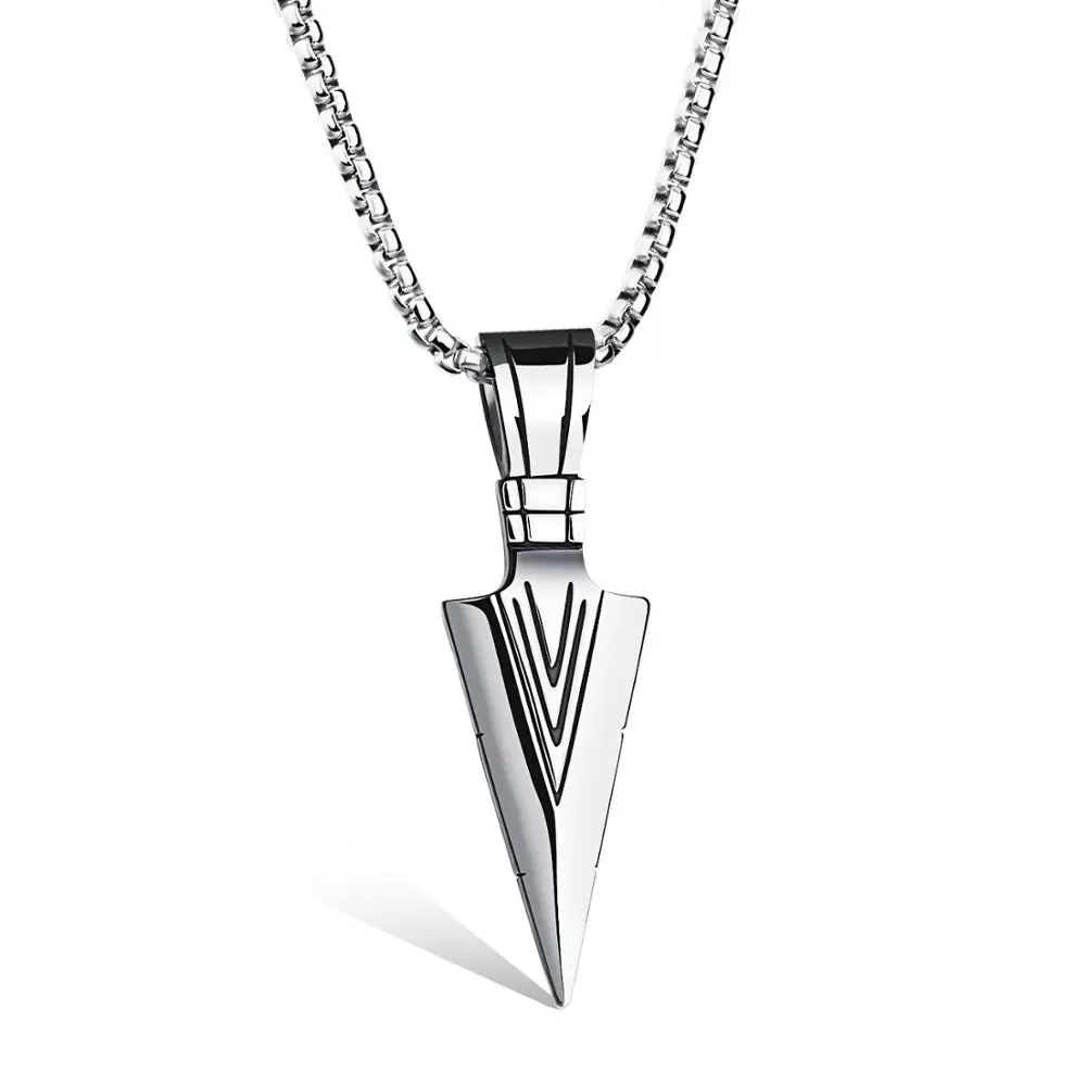 

Creative Europe Stainless Steel Arrow Chain Necklace Fashion Men Stainless Steel Arrow Necklace, Pciture shows