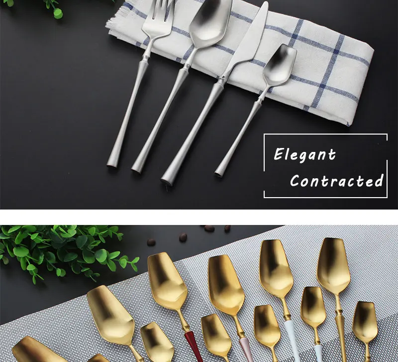 Royal Wedding Luxury Gold Plated Cutlery Set Cubiertos Stainless Steel