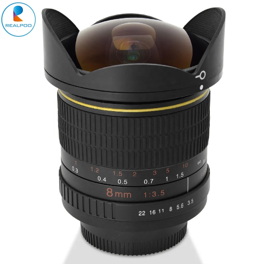 

8mm Ultra Wide F/3.5 Manual Fisheye Lens fit all dslr digital camera, Black