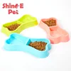 Wholesale Plastic double use lovely custom bone shaped colorful pet bowl