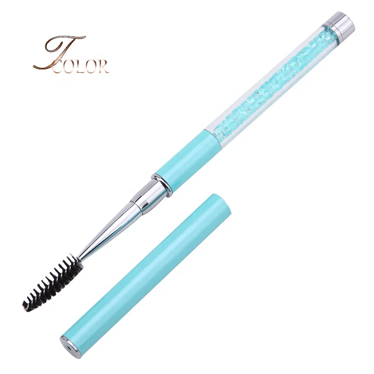 

New Beauty Cosmetic Tools Crystal Mascara Applicators Eyebrow Brush Eyelash with Cap, As per picture