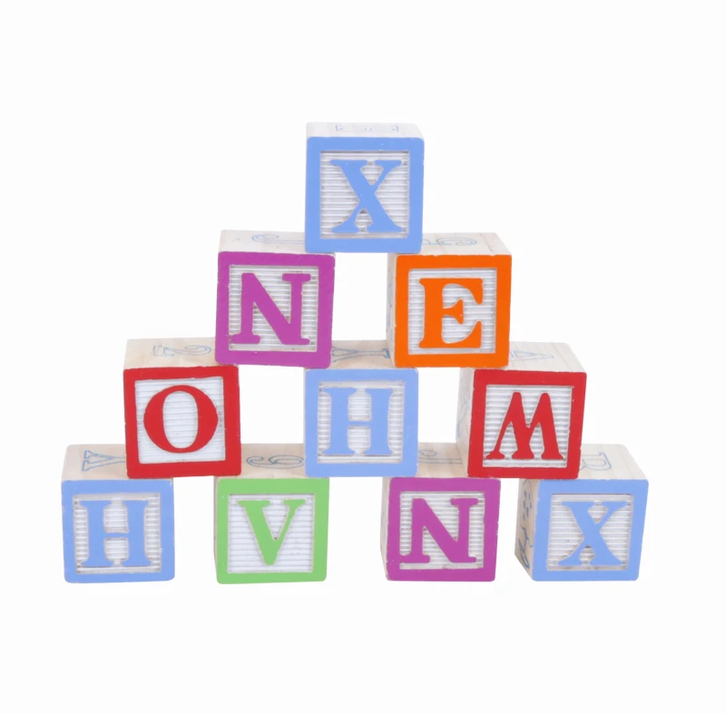 Functional kids toy wooden block alphabet letter Attractive Wooden Pull