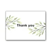 green leaves matt finished thank You Note Cards blank inside with White matching Envelopes and same design stickers